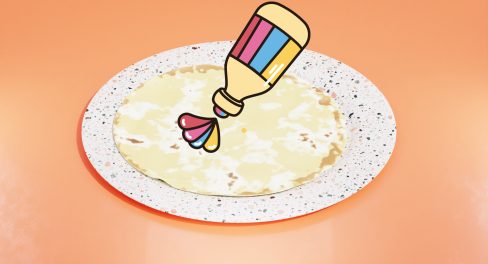 illustration et webdesign une crèpe dans une assiette