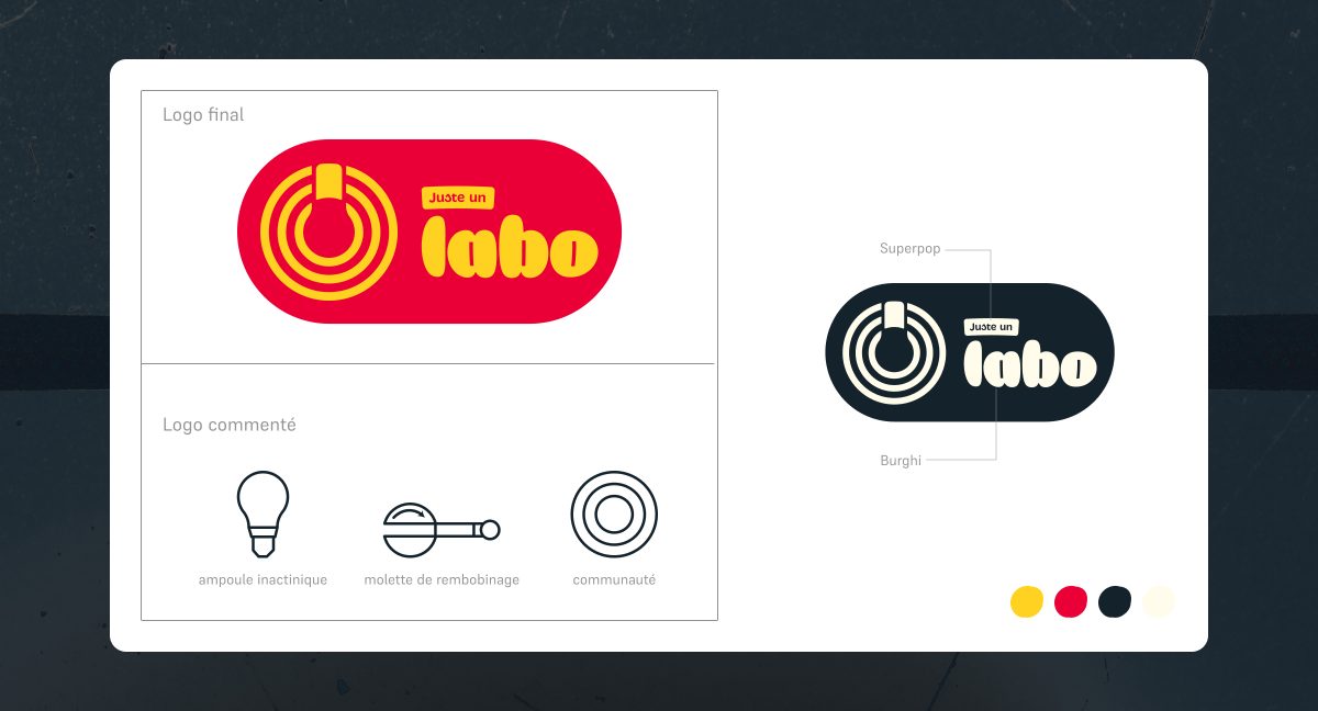 juste un labo logo commenté